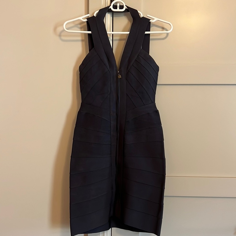 Herve Leger bandage dress w front zip